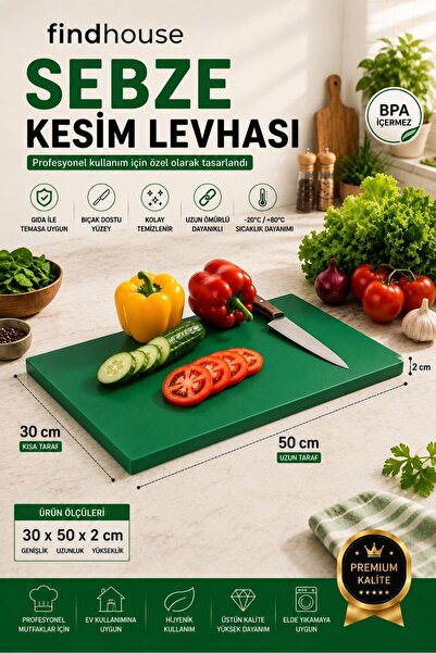findhouse Renkli Polietilen Et , Tavuk , Sebze Kesim Tahtası Kesme Levhası 30...