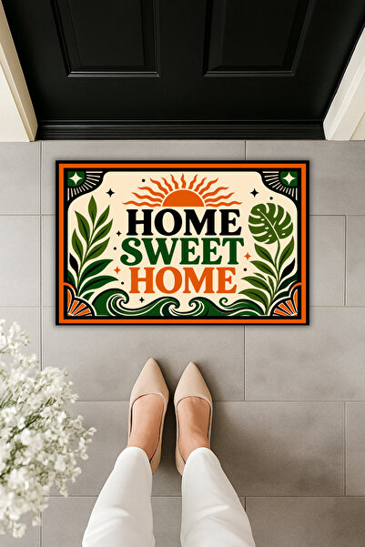 Rugmood Home Sweet Home Πατάκι πόρτας με ρετρό σχέδιο 70x45 εκ. Ψηφιακή εκτύπωση