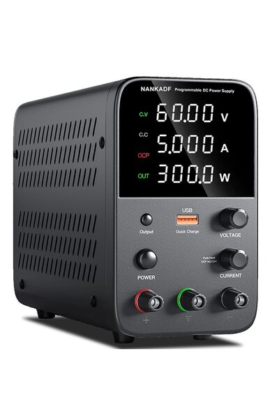 NANKADF Sursă de alimentare de laborator 0-60 V, 0-5 A, 300 W, cu afișaj LED,...