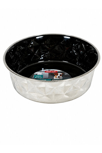 Zolux Diamonds Stainless Non-Slip Dog Bowls - Black 1.8L