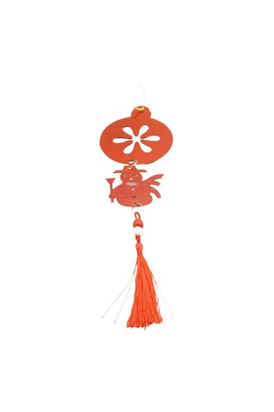 Rao Ornament Brad, Rotund, Om de Zapada, Rosu, Lucios, 10*28cm, Acril, Interi...