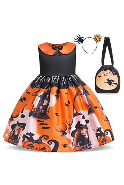 OEM Rochie costum de Halloween pentru fete cu bentiță și geantă, multicoloră,...