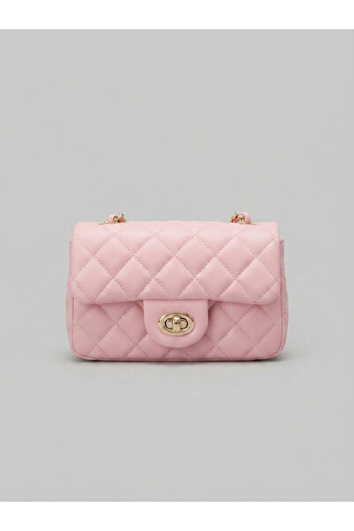 BK Bags & Accessories حقيبة يد وكتف نسائية صغيرة محبوكة ومبطنة بسلسلة