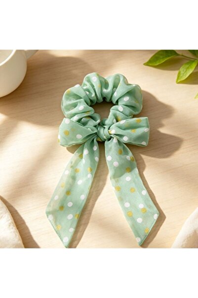 idei Scrunchie cu fundiță și panglici lungi 20 cm din țesătură, culori livrat...