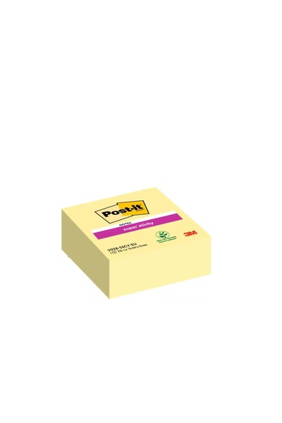 3M Notite adezive Post-It Super Sticky, tip cub galben canar, 76 x 76 mm, 270...