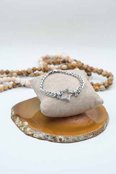 Serenite Collection Star Silver Color Zircon Bracelet