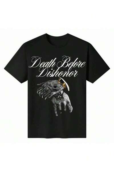 21JNRY تي شيرت رجالي بأكمام قصيرة من Death B4 Dishonor