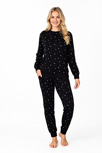 GUAVA+ Winter Women's Home Wear Crew Neck Ankle Cuff/Elastic 2 Thread Pocket ...