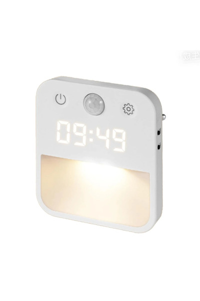 STARSTAR LED night light, plug-in type, with motion sensor and clock, 3 color...