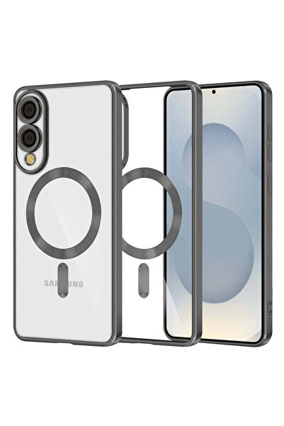 Techsuit Case for Samsung Galaxy S25 Edge, Lux Crystal MagSafe, silver - black
