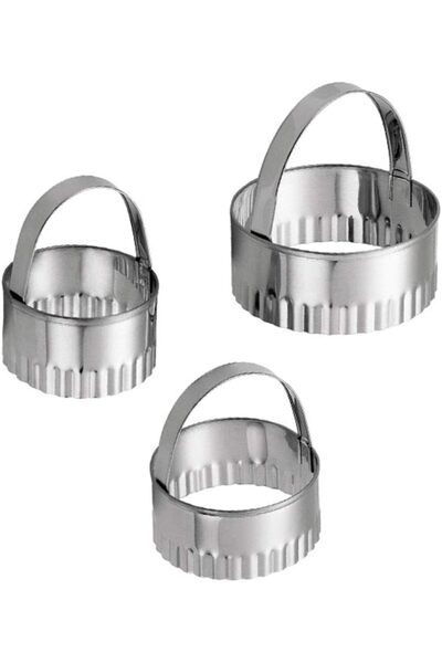 STARSTAR Household round stainless steel cookie cutter set (3 pieces, plum bl...