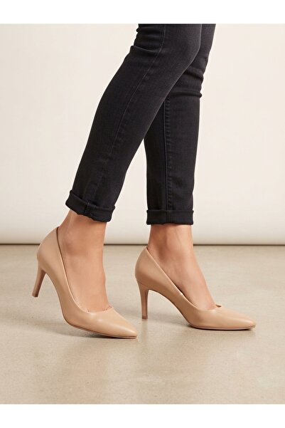 Rüya Shoes Thin Heeled Comfortable Genuine Leather Classic Heeled Shoes - 7 cm