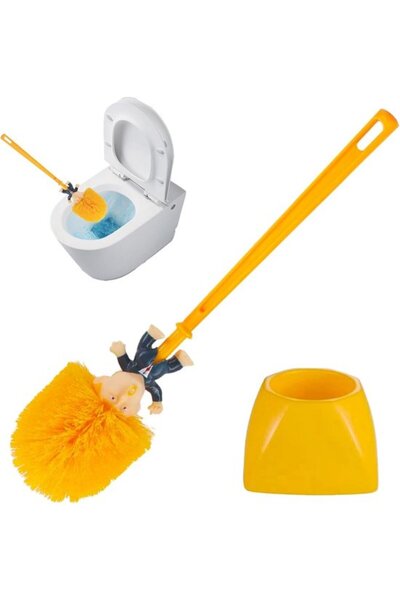 STARSTAR Funny Toilet Brush with American Theme and Holder