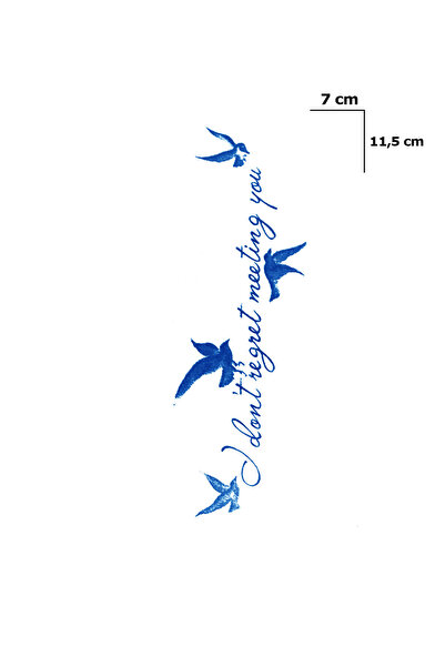 TAKIŞTIR Yazı ve Kuş Sonradan Kararan Yarı Kalıcı Geçici Dövme Tattoo