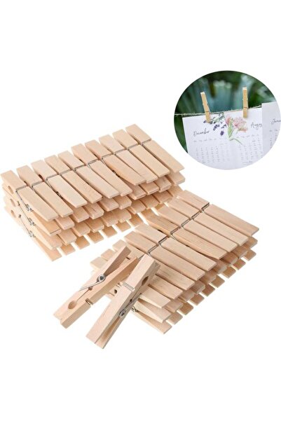 Morvena Picks Set de 100 de cleștișori de rufe din lemn - Cleștișori mici pen...