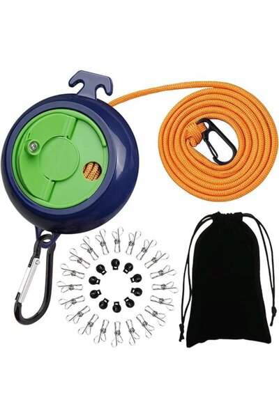 Morvena Picks Frânghie de rufe extensibilă, antiderapantă, portabilă pentru c...