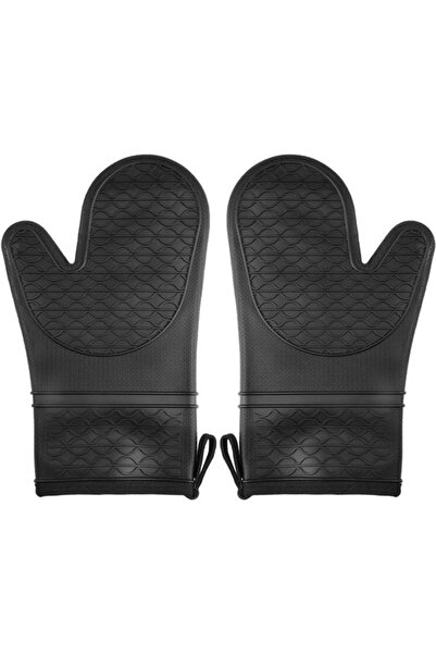 STARSTAR 1 Pair Heat-Resistant Silicone Oven Mitts with Cotton Lining - Non-S...