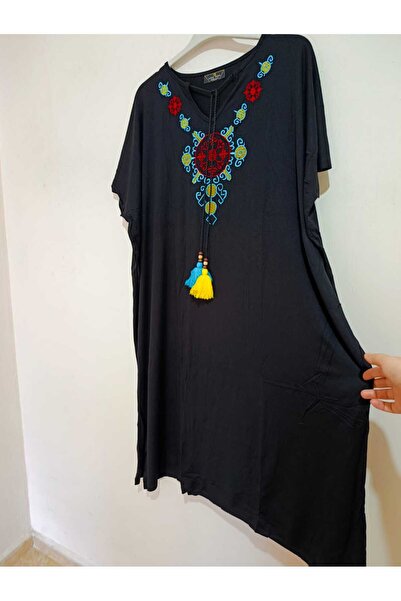 anne moda ankara مناسب لمقاسات 60-62، عرض 85 سم، فستان صيفي كامل، مطرز، فستان...