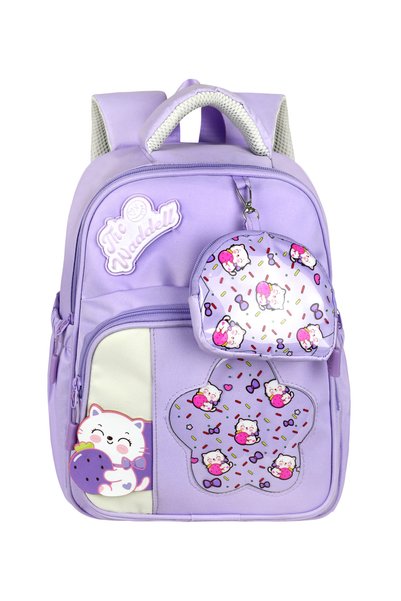 CANLOOR Waddell Twill Transparent Patterned Sweet Cute Girl Nursery Kindergarten Preschool Bag with Small Mini Wallet Gift