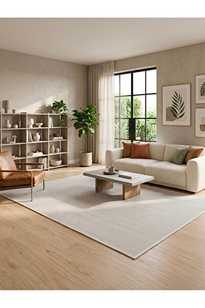 jut sisal Leke Tutmaz Yıkanabilir Salon Mutfak Koridor Sisal Halı Beyaz