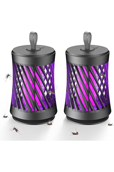 Morvena Picks Aparat electric anti-insecte reîncărcabil prin USB, gri, cu lum...