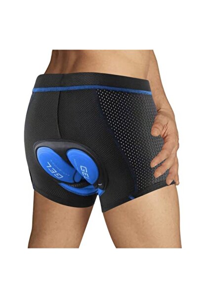 STARSTAR Blue Size L Men's Cycling Shorts with Gel Pads & Non-Slip Leg Straps
