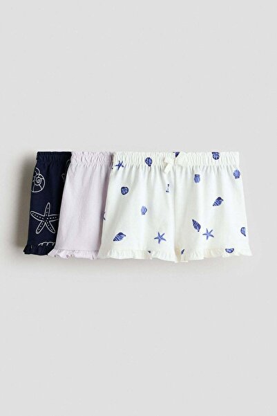 H&M 3-pack frill-trimmed cotton shorts