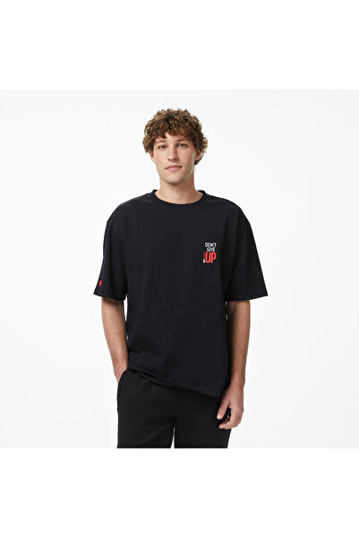 United4 Regular Fit Men's Black T-Shirt