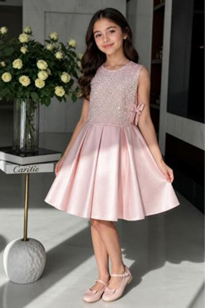 arushi Reem Pink Dress with Luxurious Bodice Embroidery .. Girls' Dress