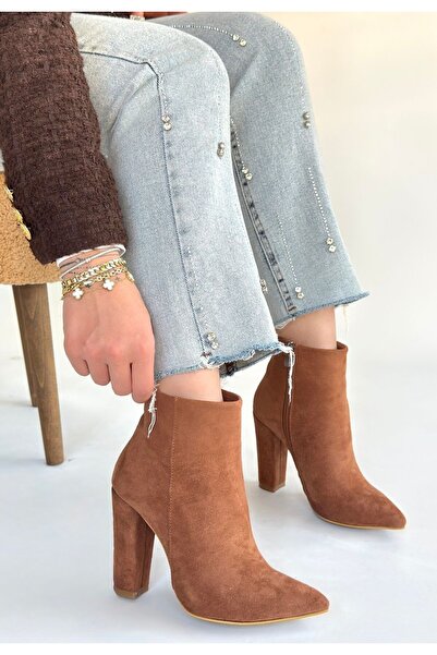DMR Elegance Loora Mink Suede Heeled Boots