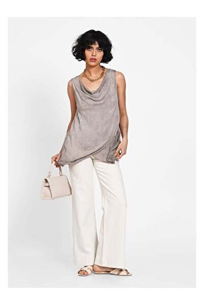 SimpleFind Pantaloni wide leg jeans Bej