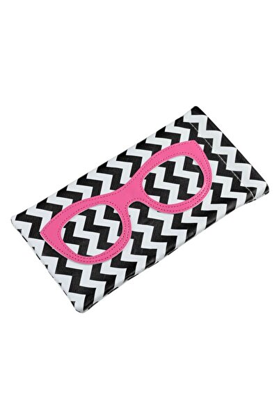 BAMI NETWORK Husa pentru ochelari cu arc zigzag negru 10x19cm