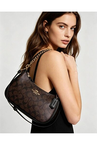 Doze Brown Luxury Fabric Detailed Shoulder Bag
