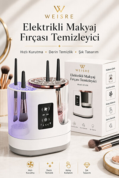 Weisre Otomatik Makyaj Fırçası Yıkama Kurutma Cihazı Elektrikli Temizleyici L...