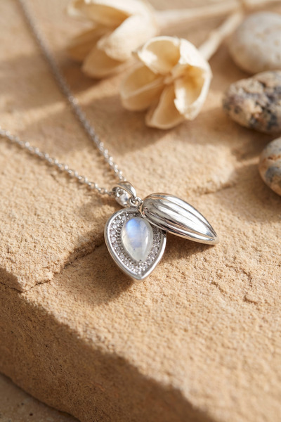 Generic Brand 316L Steel Chain Silver Color Drop Bud Model Necklace - Lisinya