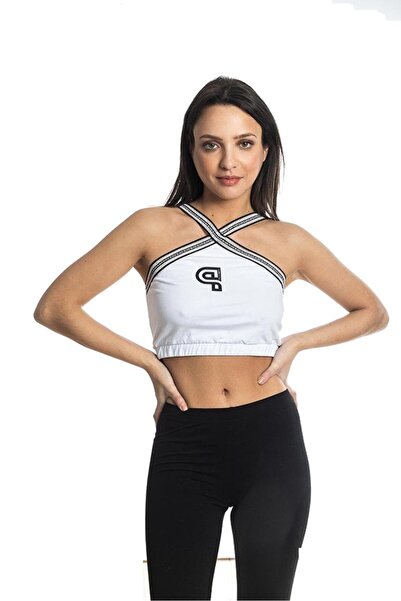 Paco & Co Μπλούζα crop top "P" λευκή