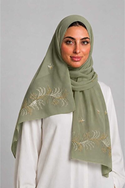 Veil Designer طرحه بوال طبقتين بتطريز ذهبي علي كامل الطرحه 190*60 لا توجد أيّ...