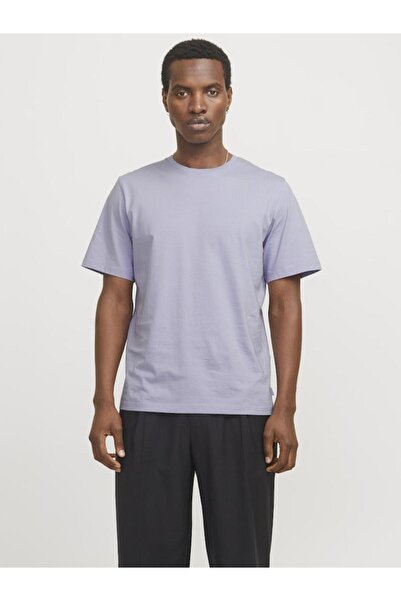 Jack & Jones Μπλούζα κοντομάνικη ανδρική "Daily" λιλά - Οργανικό βαμβάκι
