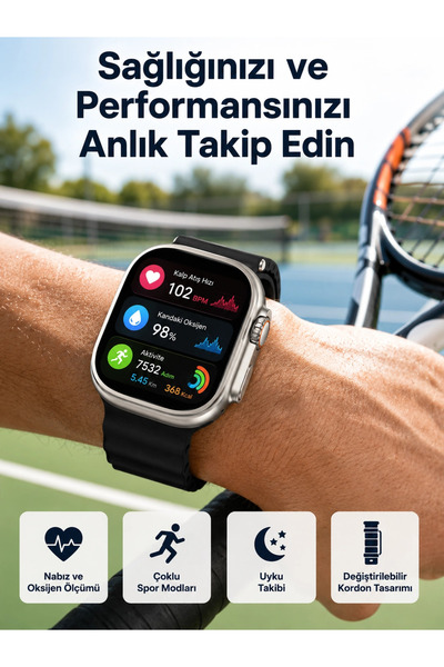 Genel Markalar Akıllı Saat Çok Fonksiyonlu Unısex Sosyal Medya Girişli Blueto...