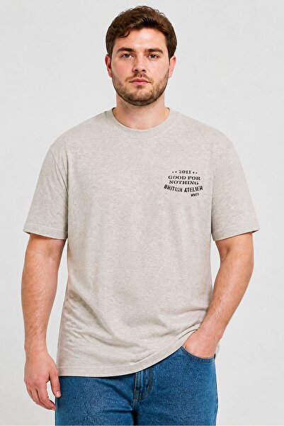 Good For Nothing Men Crew Neck Short Sleeve Graphic Print T-Shirt, Grey