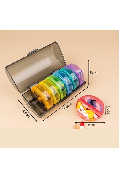 STARSTAR 7-Day Pill Box 2 Compartments per Day Removable Medicine 14 with Stu...