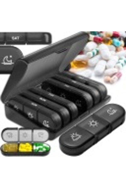 STARSTAR Medicine storage box/pill box, 7-day supply, 3 times daily.