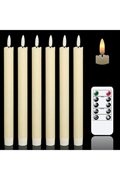 STARSTAR Flameless Cone Candles Remote Control Flashing LED Real Wax Battery ...
