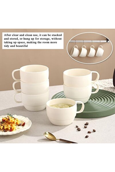 STARSTAR Set of 6 coffee mugs - Plastic coffee mugs, 350 ml - Durable and lig...