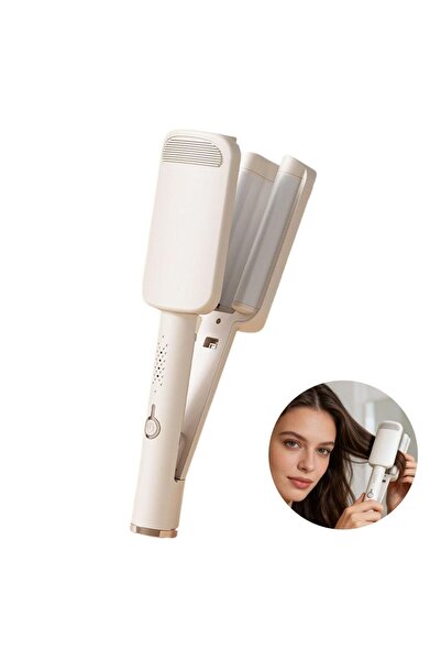STARSTAR 32mm curling iron, triple-barrel beach wave curling iron, creates bi...