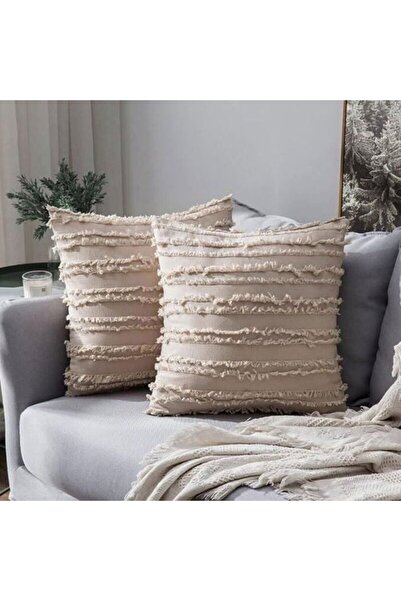 STARSTAR Two-piece mixed-color cushion cover set, decorative tassel pillowcas...