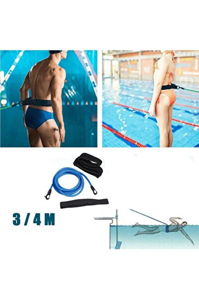 STARSTAR 4-Meter Static Swimming Elastic Tether Resistance Band (Blue)