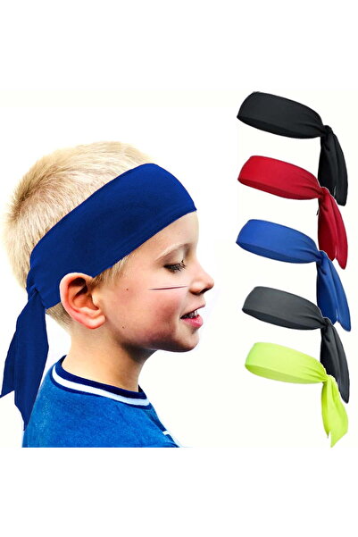 STARSTAR 5-pack soft elastic sports sweatbands for kids playing soccer