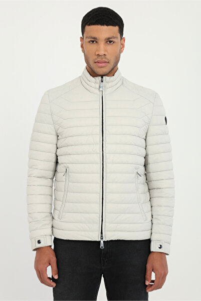 Dufy Men's Slim Fit Hooded Stone Coat