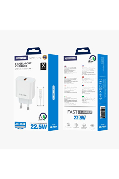 JELLICO Încărcător AC Ak165 22.5W 1x USB QC3.0 Pentru Apple Lightning